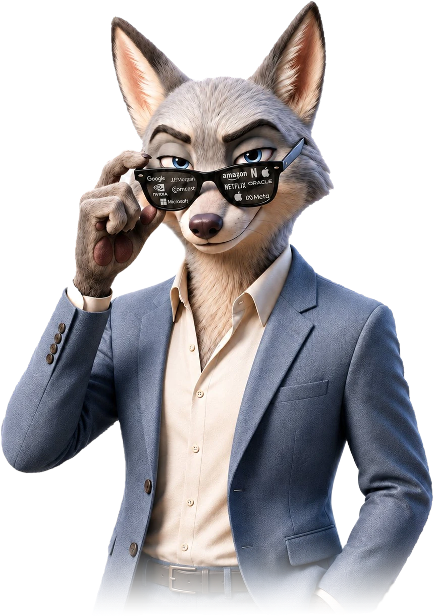 Nagly, the AI recruiter, lowering sunglasses that reflect the companies he sources from